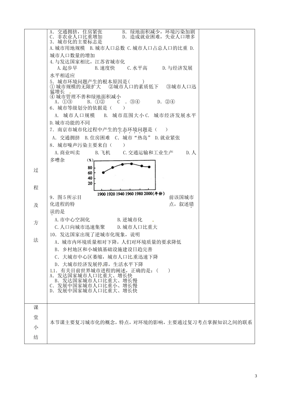 江苏省徐州市睢宁县菁华高级中学20014年高中地理 第二单元 城市与地理环境四步教学法教案 鲁教版必修2_第3页