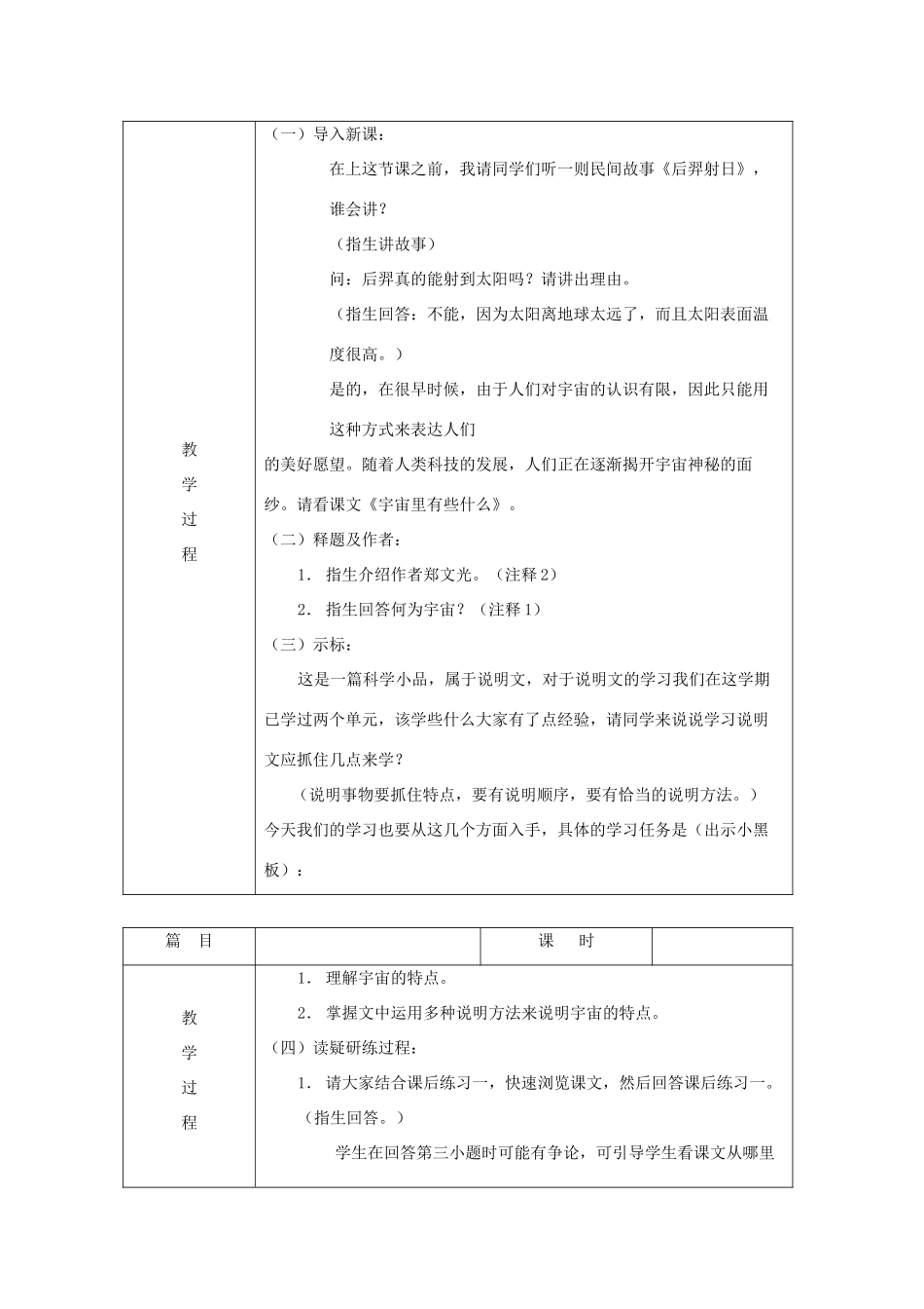 七年级语文上册 第2初中语文课《宇宙里有些什么》教学设计 苏教版教材_第2页