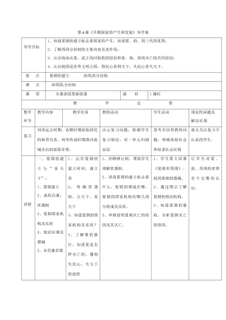 （秋季版）吉林省通化市七年级历史上册 第2单元 第4课《早期国家的产生和发展》导学案 新人教版-新人教版初中七年级上册历史学案