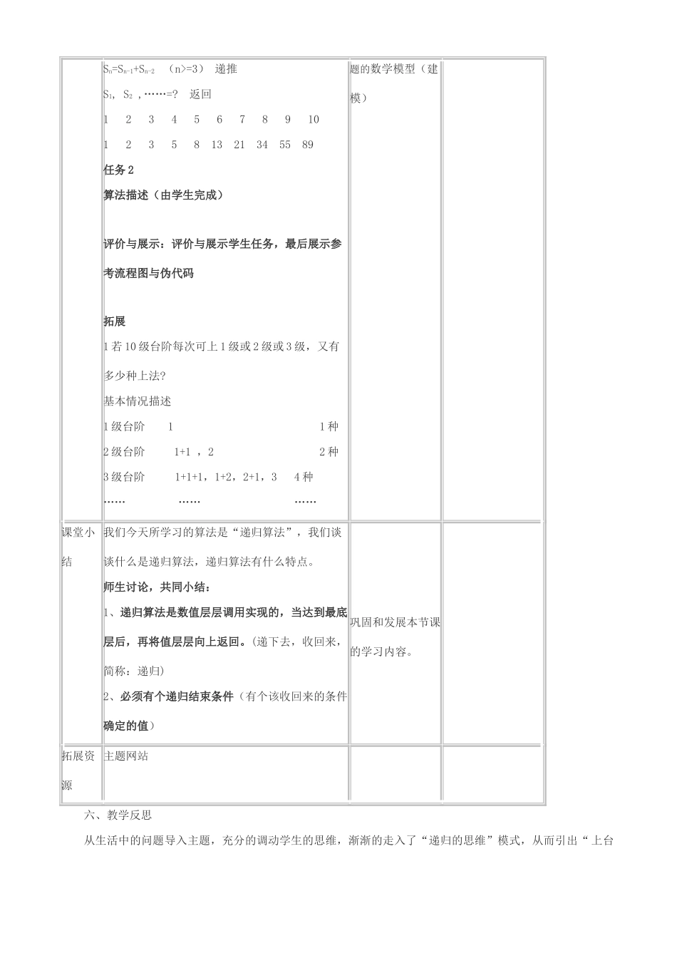 高中信息技术 递归算法的实现教案 粤教版选修1_第3页
