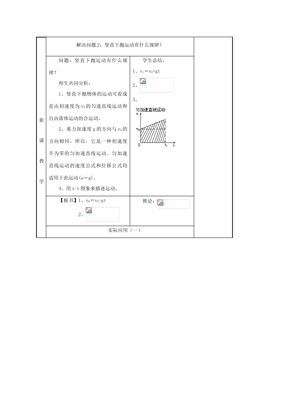 高中物理 第3章 抛体运动 第2节 竖直向上的抛体运动教学设计2 鲁科版必修2-鲁科版高一必修2物理教案_第2页