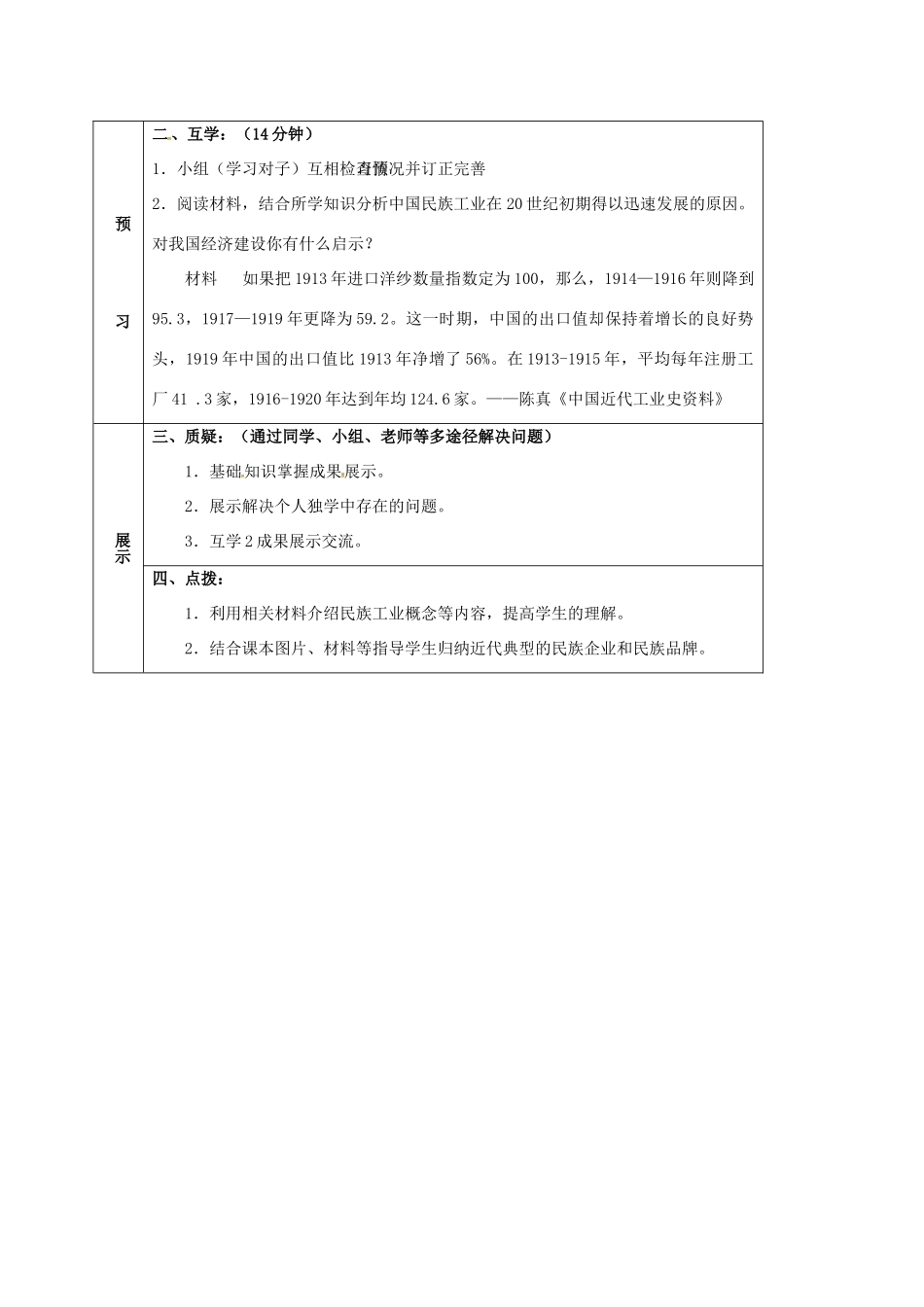 四川省宜宾县八年级历史上册 第19课 中国近代民族工业的发展学案 新人教版-新人教版初中八年级上册历史学案_第2页