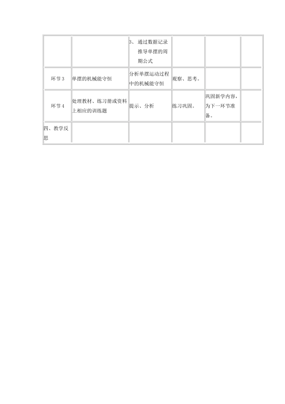 四川省宜宾市一中高二物理《单摆》教学设计-人教版高二全册物理教案_第3页