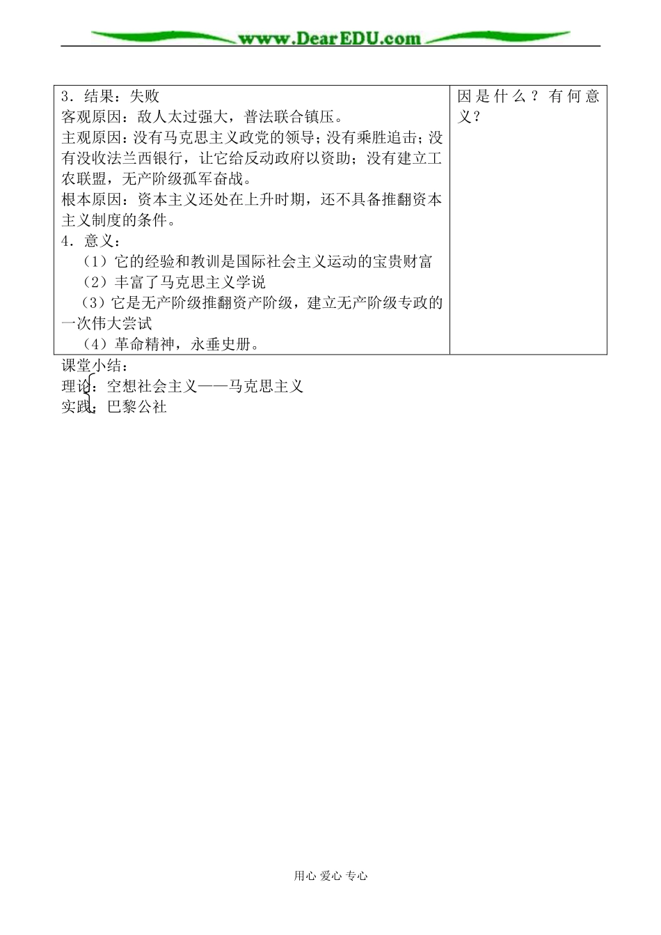 新人教版高中历史必修1马克思主义的诞生教案_第3页
