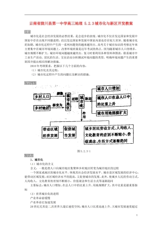 云南省陇川县第一中学高三地理 5.2.3城市化与新区开发教案