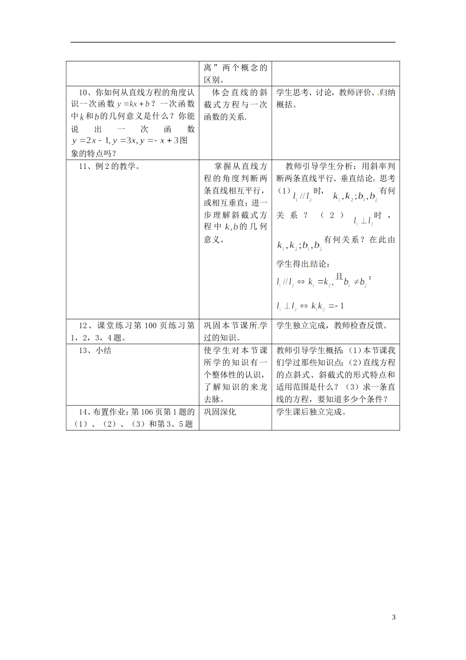河北省容城中学高中数学《3.2.1 直线的点斜式方程》教案 新人教A版必修2_第3页
