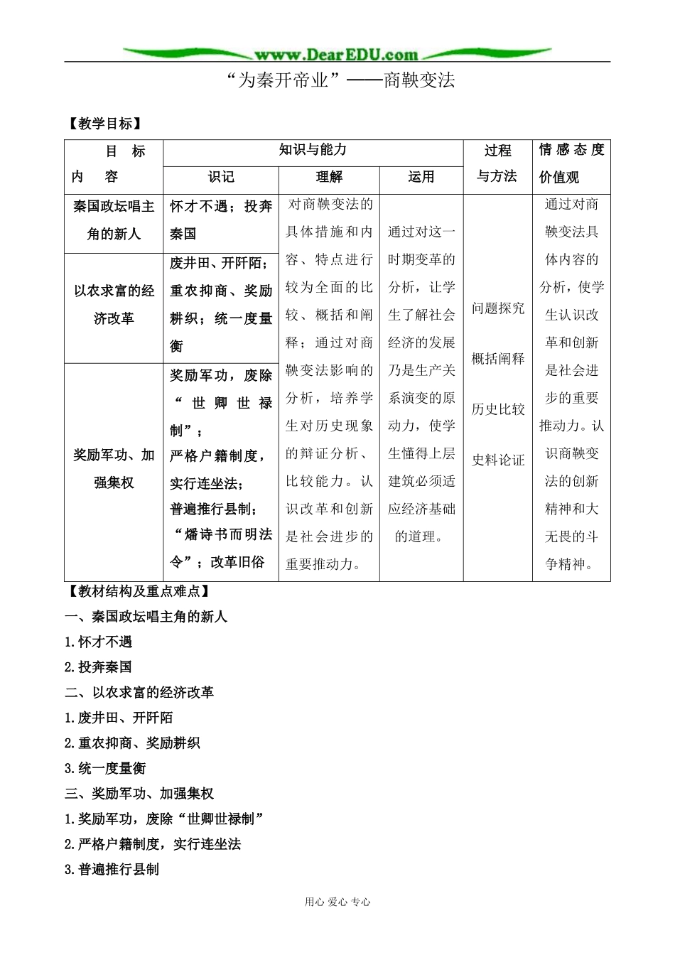 新人教版高中历史选修1“为秦开帝业” 商鞅变法_第1页