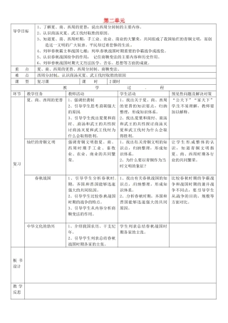 吉林省通化市外国语中学七年级历史上册 第二单元 国家的产生和社会的变革导学案 新人教版