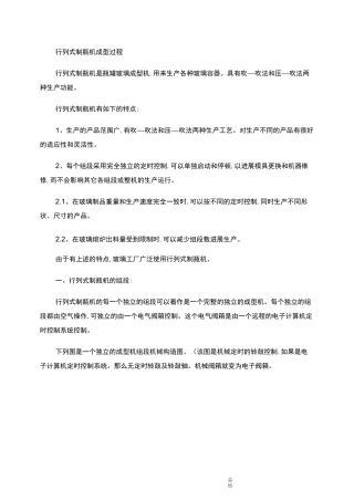 行列式制瓶机成型过程讲解