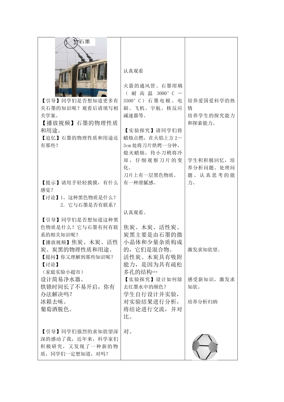 【黄冈零距离】备战2011年中考化学同步创新 第六单元《碳和碳的氧化物》课题1 金刚石、石墨和C60精品教案_第3页