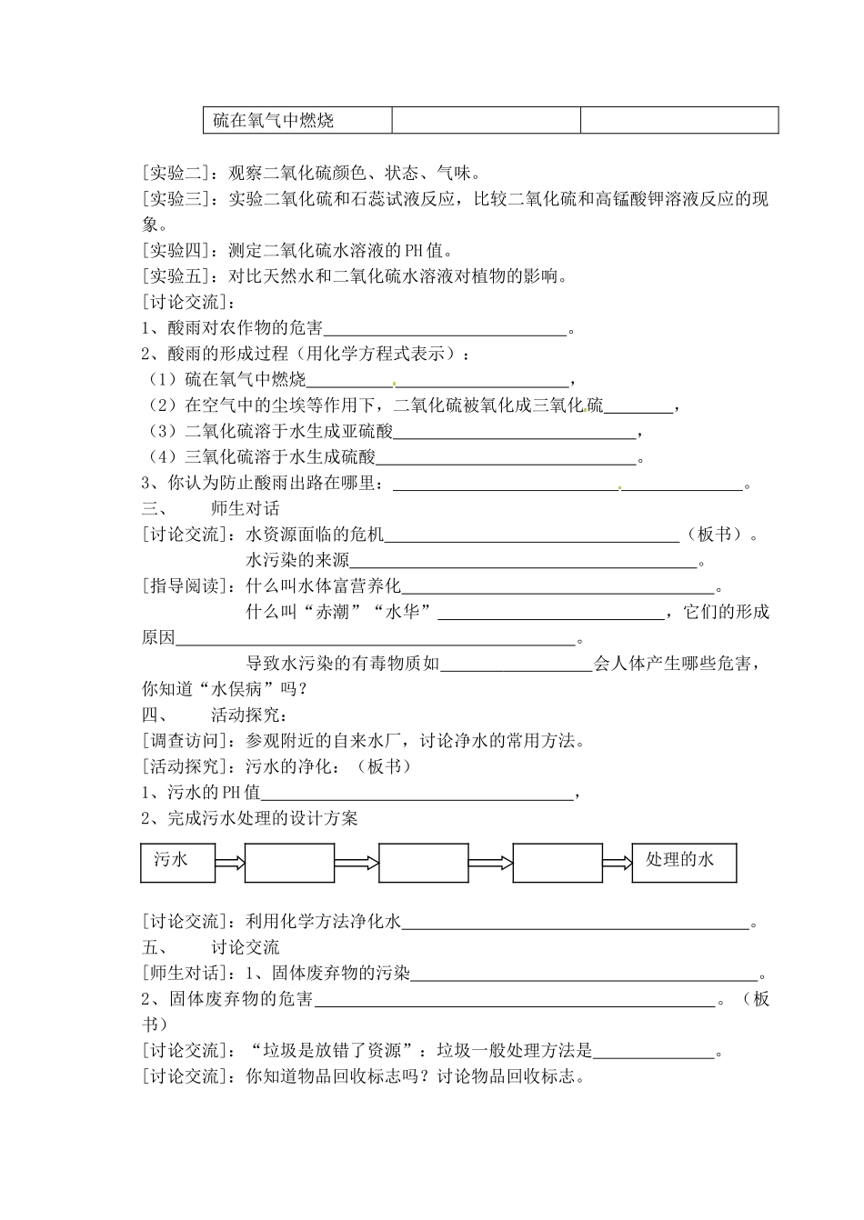 九年级化学全册 第九章 化学与社会发展 第3节 化学与环境学案 沪教版_第2页