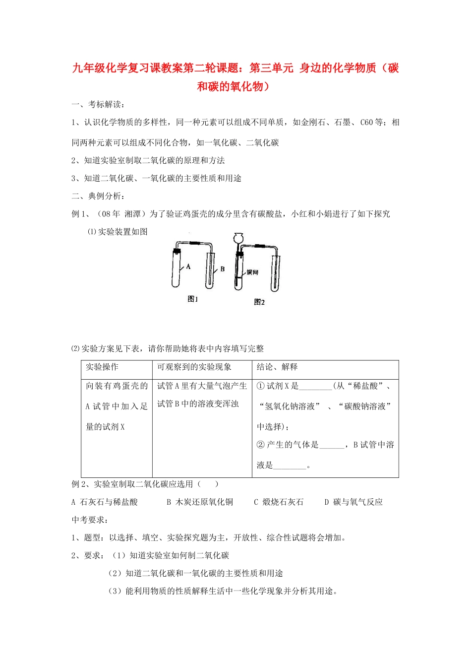 2012届中考化学要点专项复习教案22_第1页
