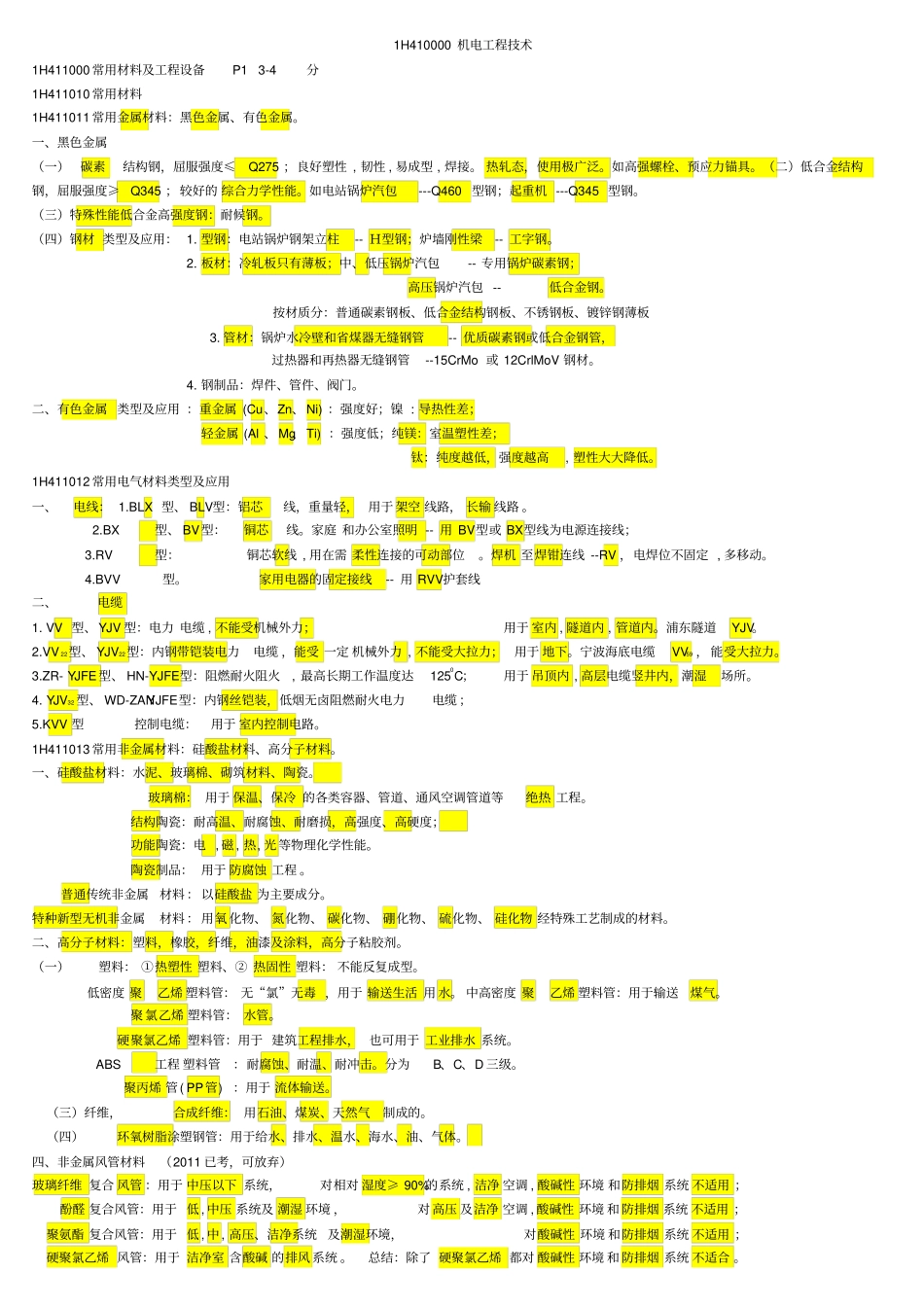 一建机电40资料实务必过知识点讲解_第1页