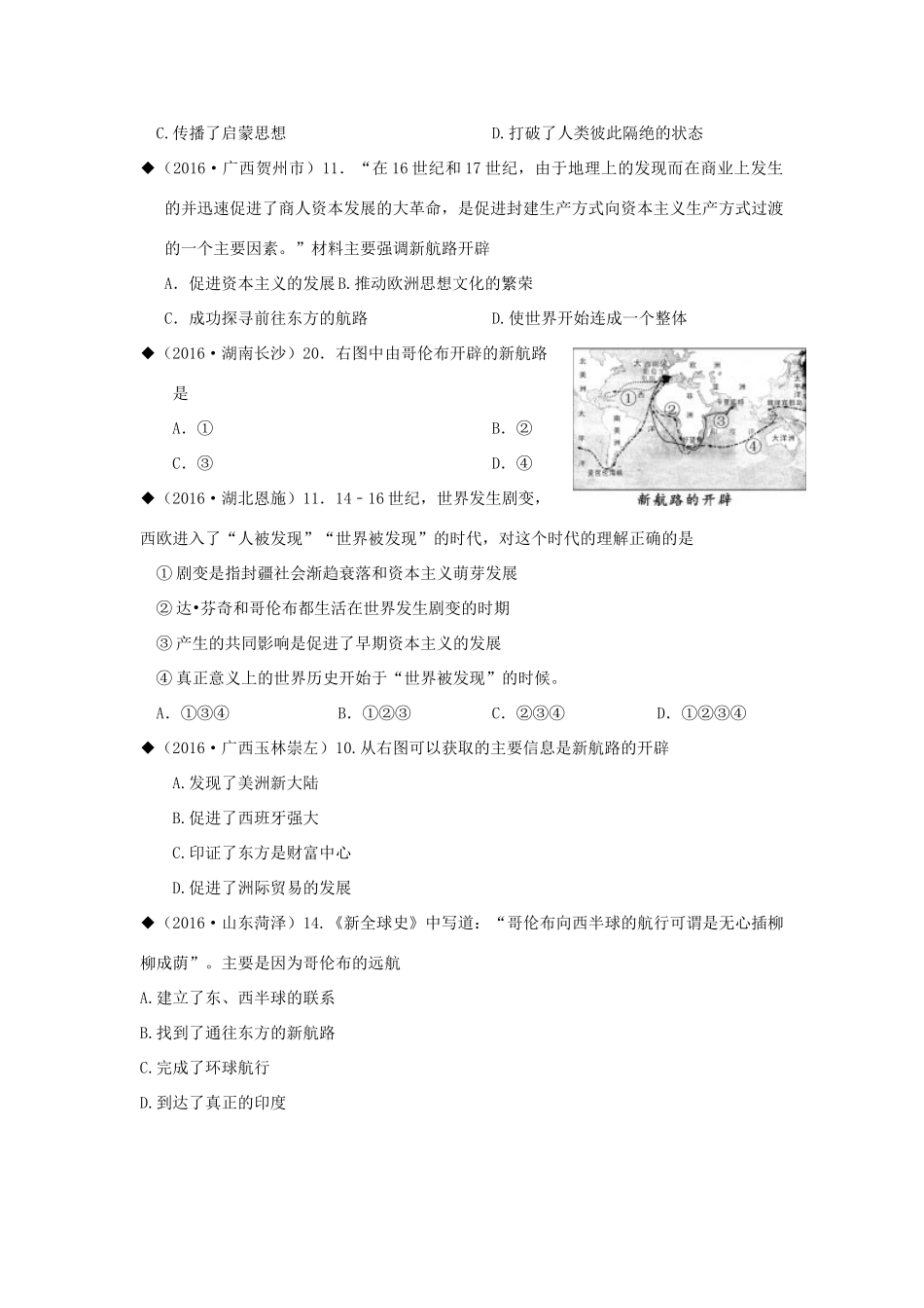 山东省成武县九年级历史上册 第2课 探险者的梦想学案 北师大版-北师大版初中九年级上册历史学案_第3页