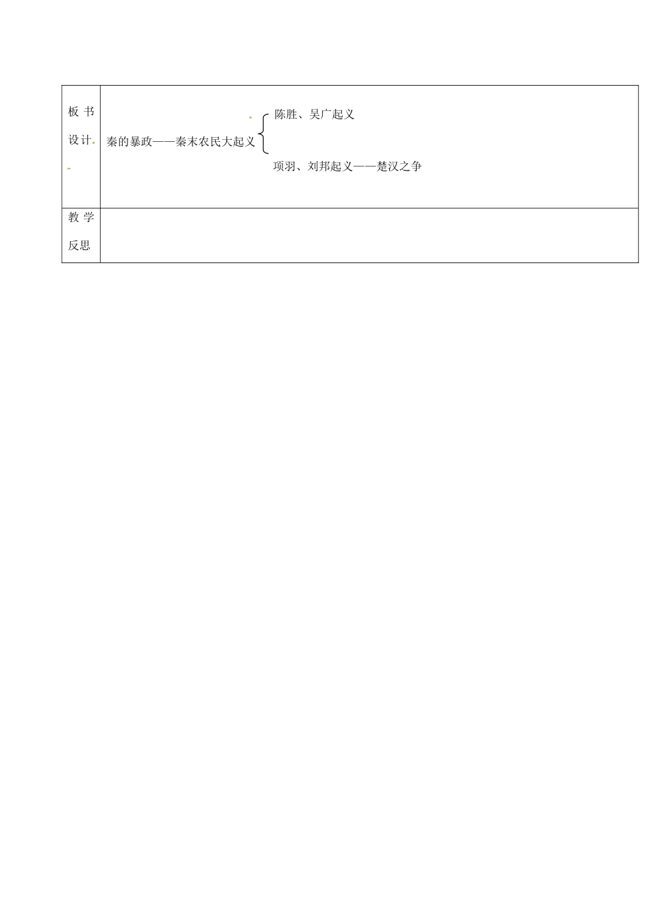 （秋季版）吉林省通化市七年级历史上册 第3单元 第10课《秦末农民大起义》导学案 新人教版-新人教版初中七年级上册历史学案_第3页