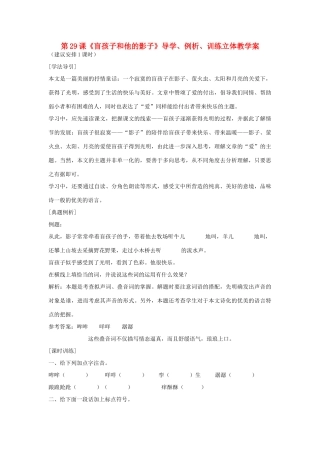 七年级语文上册 第29课《盲孩子和他的影子》导学、例析、训练立体教学案 人教新课标版教材