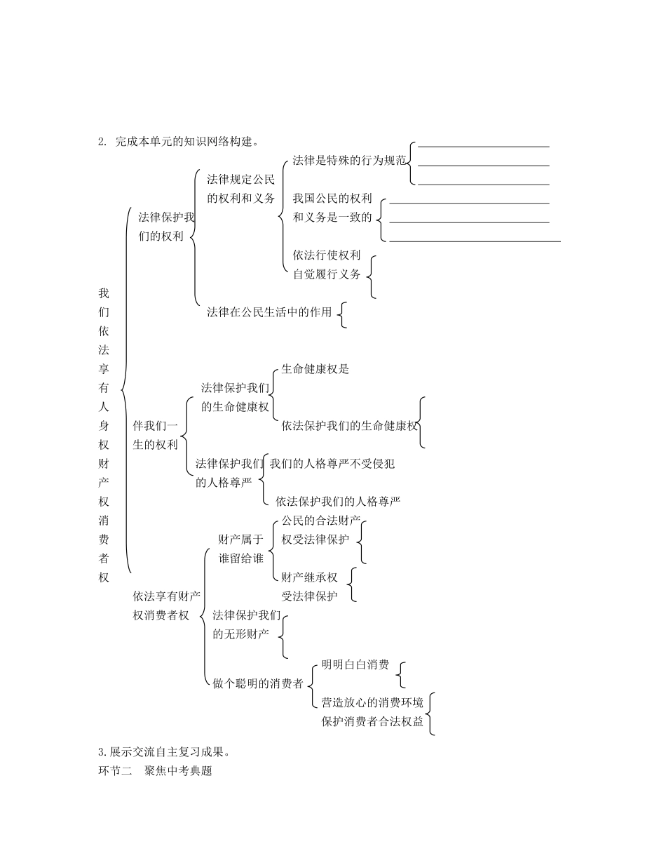 八年级政治上册 第四单元复习学案 鲁人版_第2页