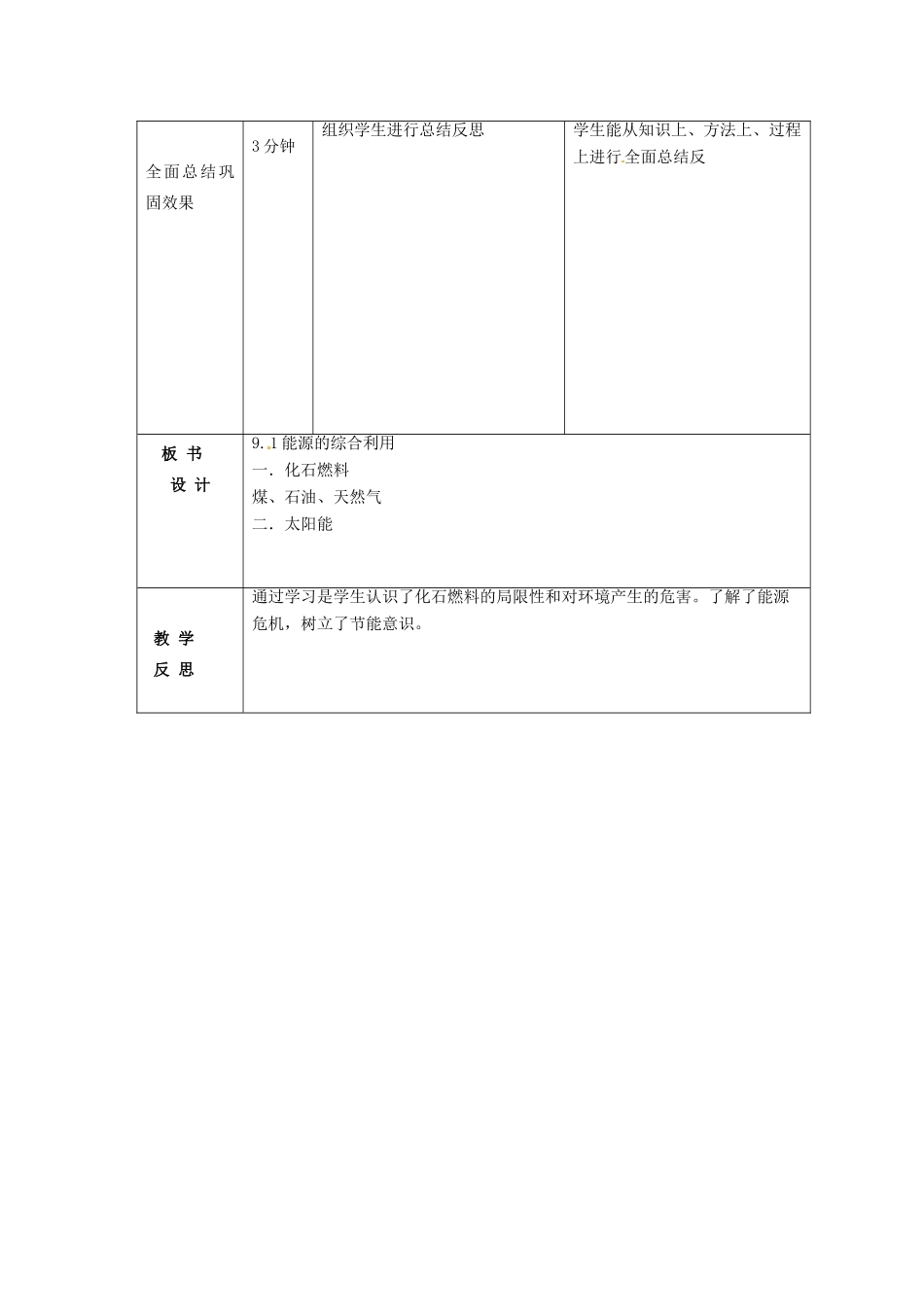 九年级化学全册 9.1 能源的综合利用学案 （新版）沪教版-（新版）沪教版初中九年级全册化学学案_第3页