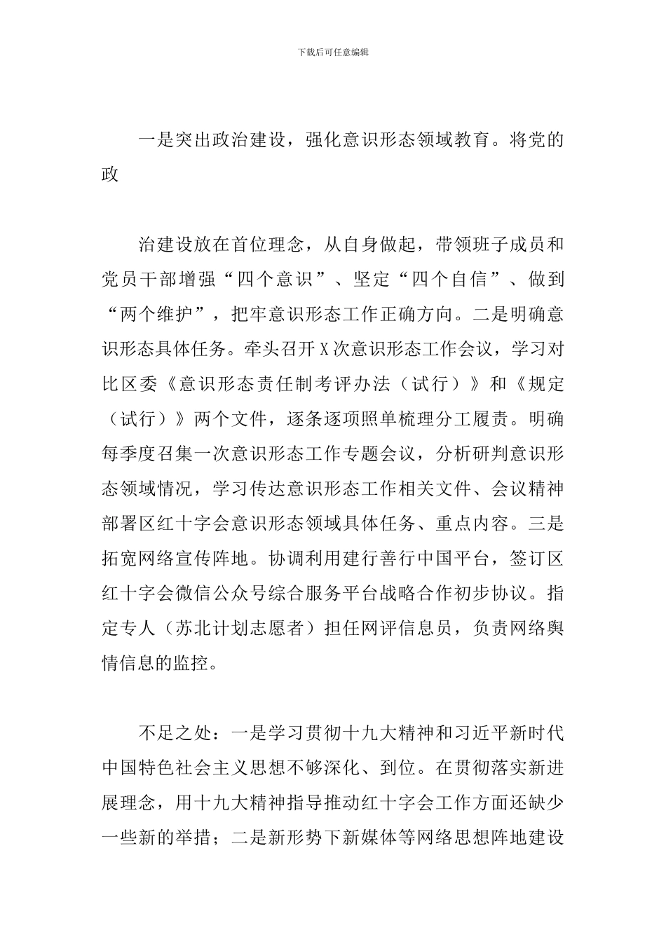 区红十字会党支部书记年度履行全面从严治党主体责任述职报告_第3页