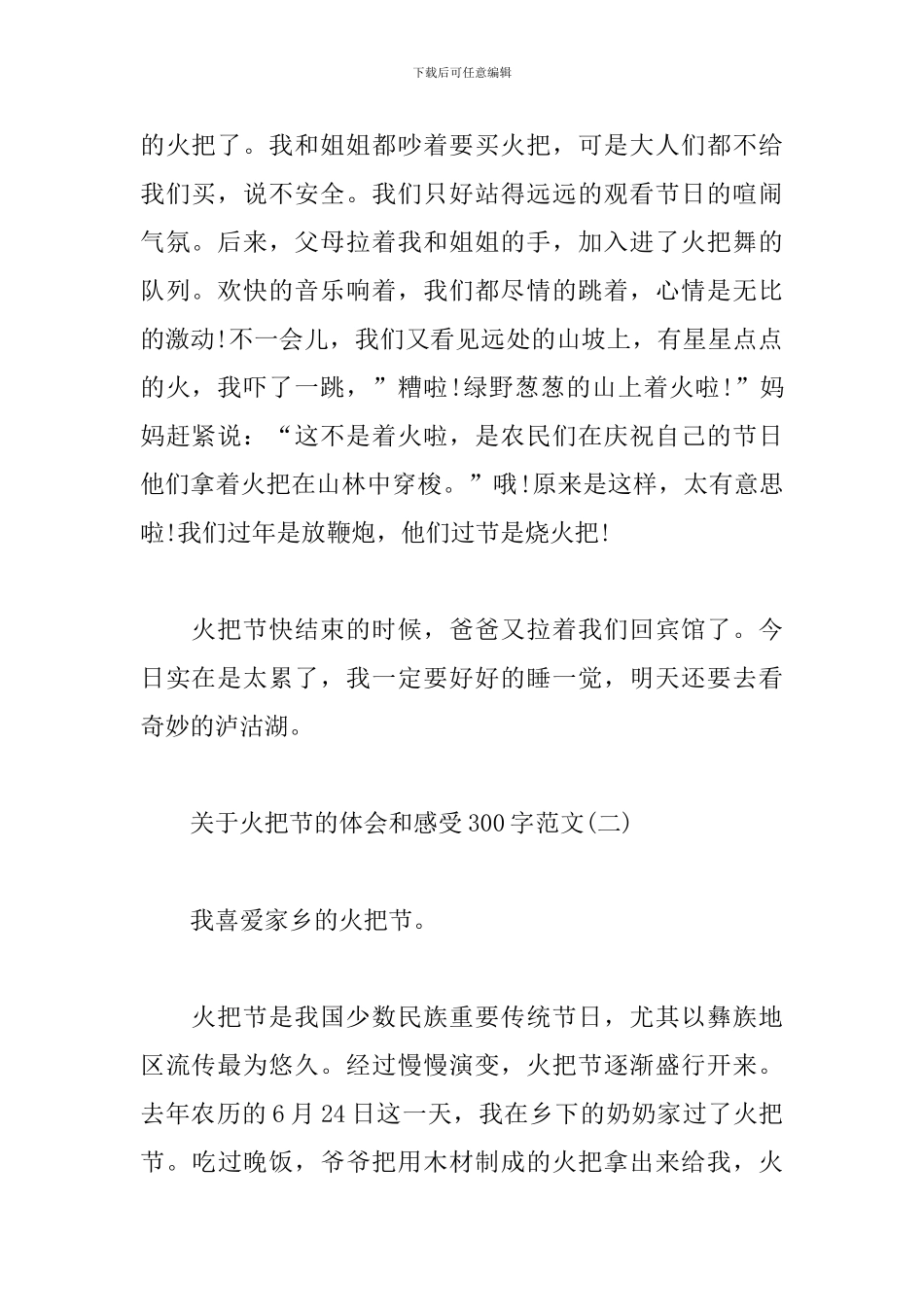 关于火把节的体会和感受300字范文_第2页