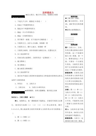 八年级物理全册 6.2 怎样描述力学案 （新版）沪科版-（新版）沪科版初中八年级全册物理学案