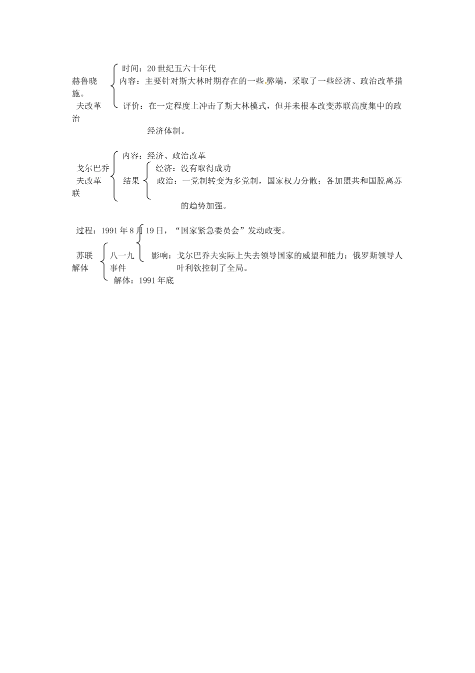 九年级历史下册 第10课 苏联的改革与解体学案 新人教版-新人教版初中九年级下册历史学案_第2页