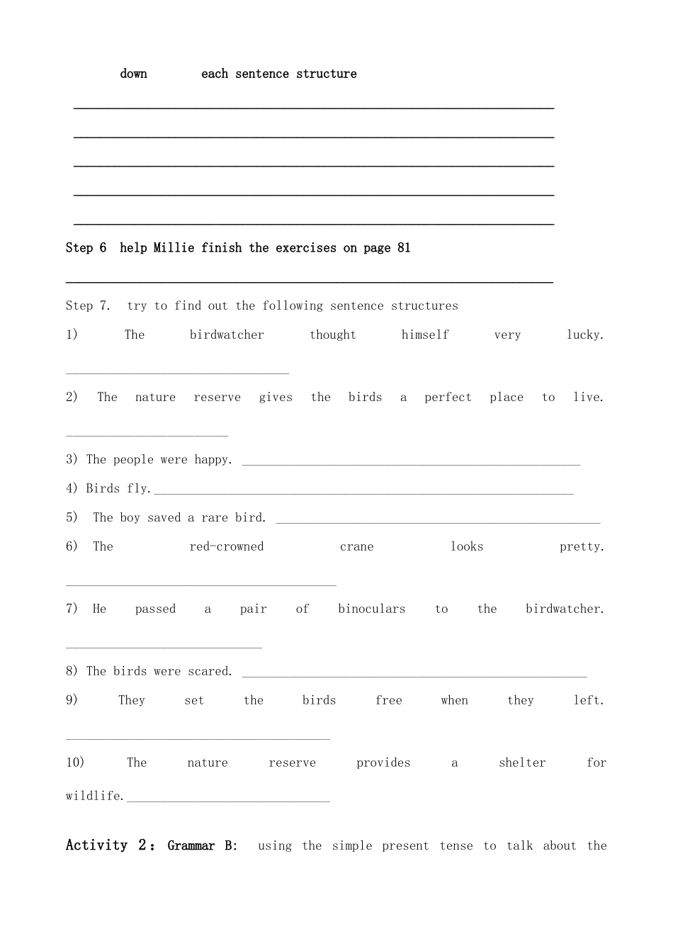 八年级英语Period5 of Unit5 8A Grammar A%26B学案牛津版_第2页
