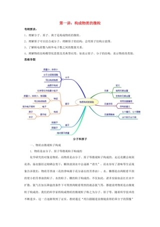 江苏省苏州市中考化学复习 专题一《构成物质的微粒》讲学案-人教版初中九年级全册化学学案