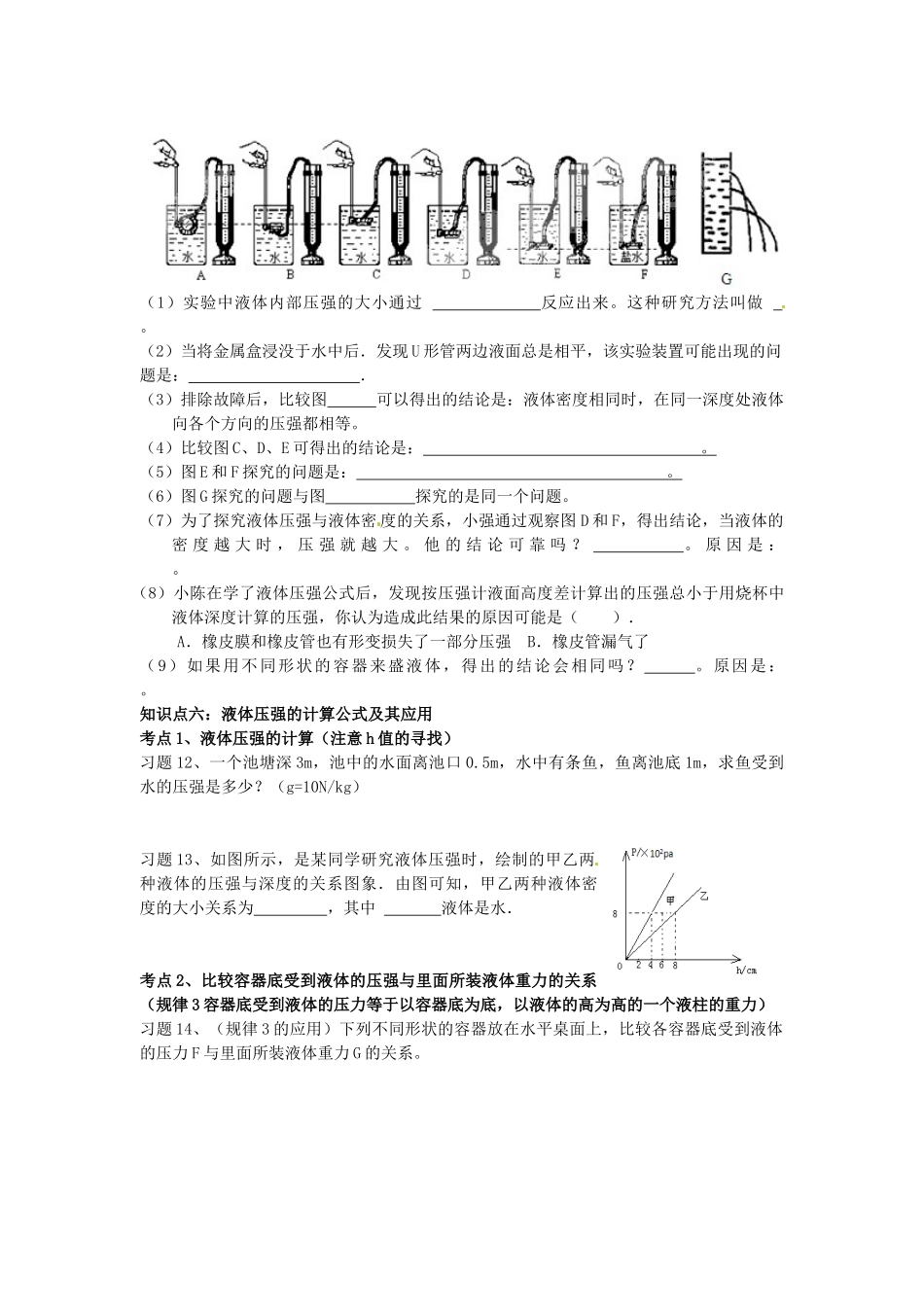 中考物理 压强复习导学案 新人教版-新人教版初中九年级全册物理学案_第3页