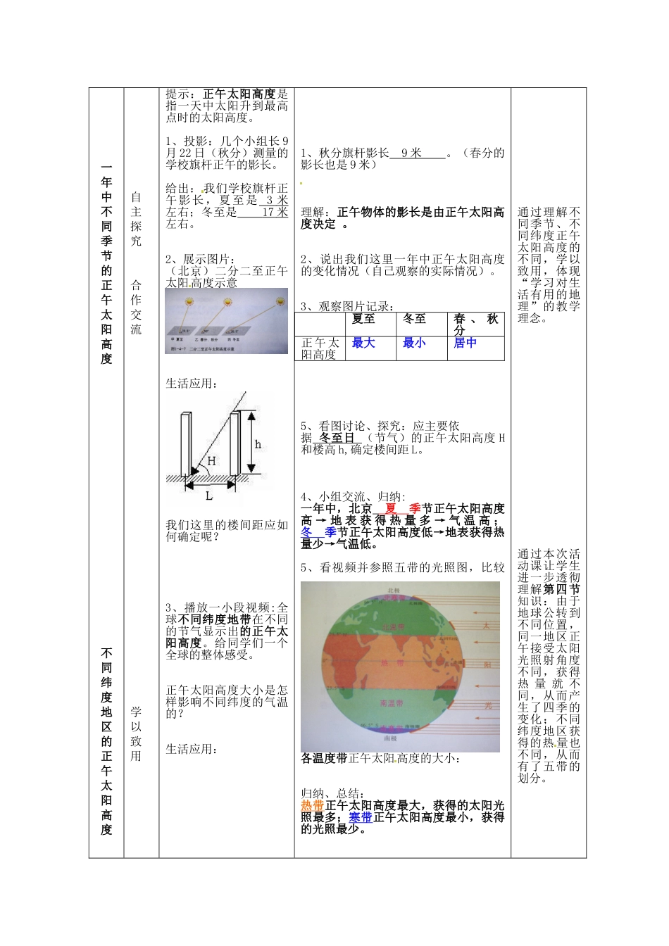 2014年秋七年级地理上册 第1章 活动课 太阳光直射、斜射对地面获得热量的影响教案 （新版）商务星球版_第3页