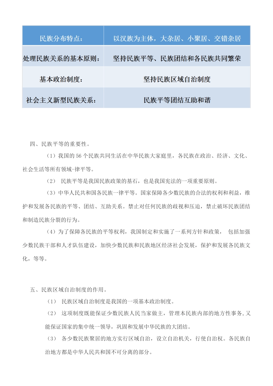 九年级道德与法治下册 第三单元 在同一片土地上 第七课 中华民族大家庭导学案 教科版-教科版初中九年级下册政治学案_第2页