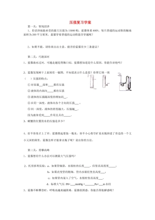 九年级物理 压强复习学案 新人教版