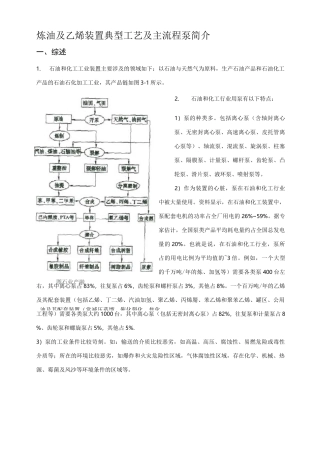 炼油及乙烯装置主要用泵介绍