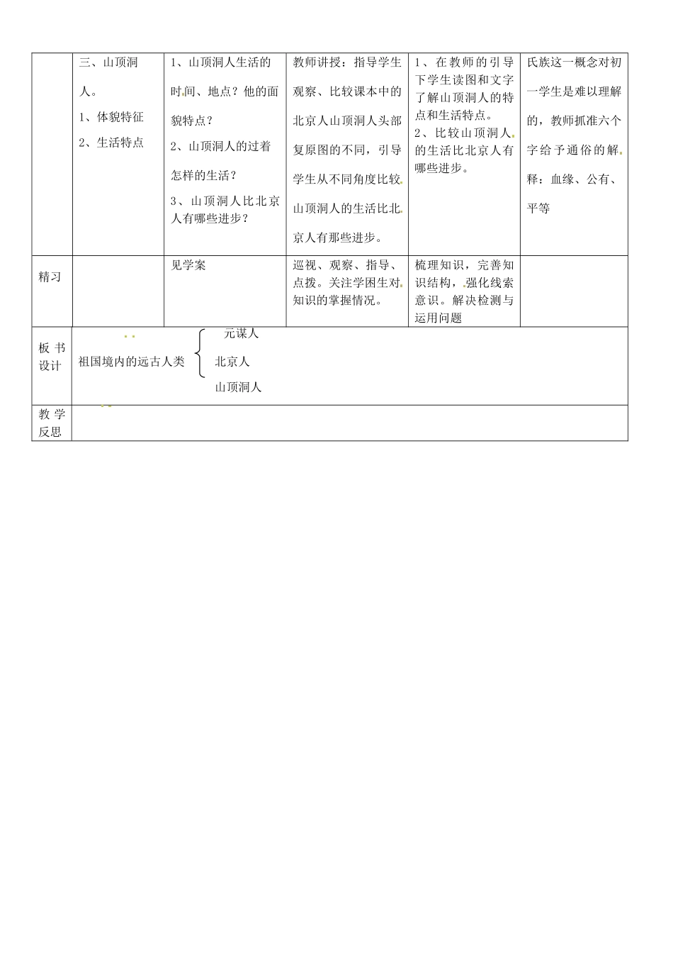 吉林省通化市外国语中学七年级历史上册 第1课 祖国境内的远古居民导学案 新人教版_第2页