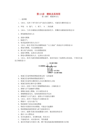 【聚焦中考】陕西省2015中考化学总复习 第13讲 燃料及其利用考点跟踪突破