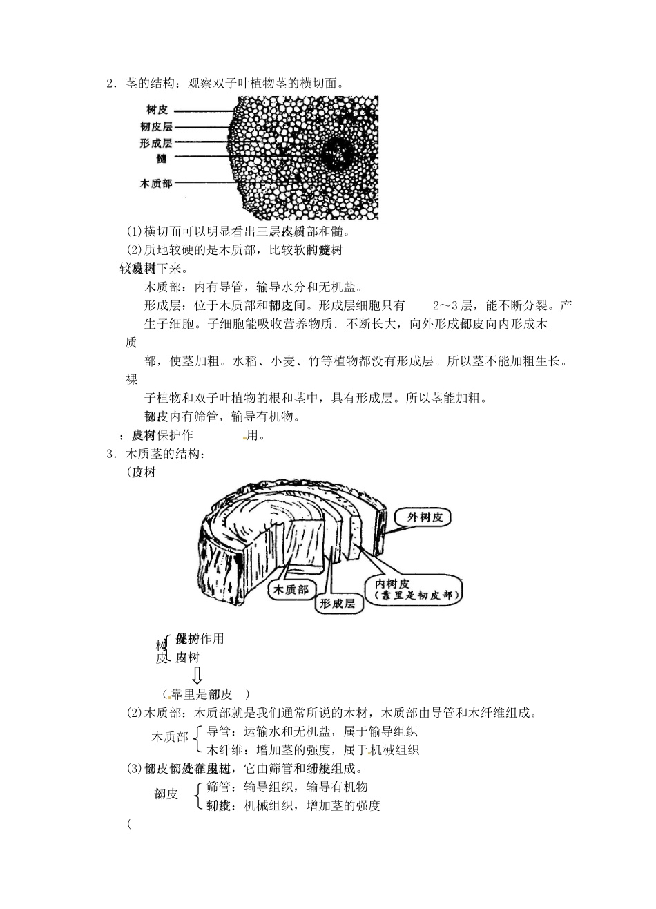浙江省临海市新概念教育咨询有限公司八年级科学下册 第三章《第4节 植物体中物质的运输》学案 浙教版_第3页