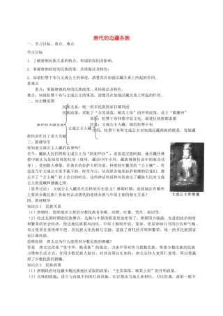 七年级历史下册 第一单元 第4课 唐代的边疆各族学案 华东师大版-华东师大版初中七年级下册历史学案