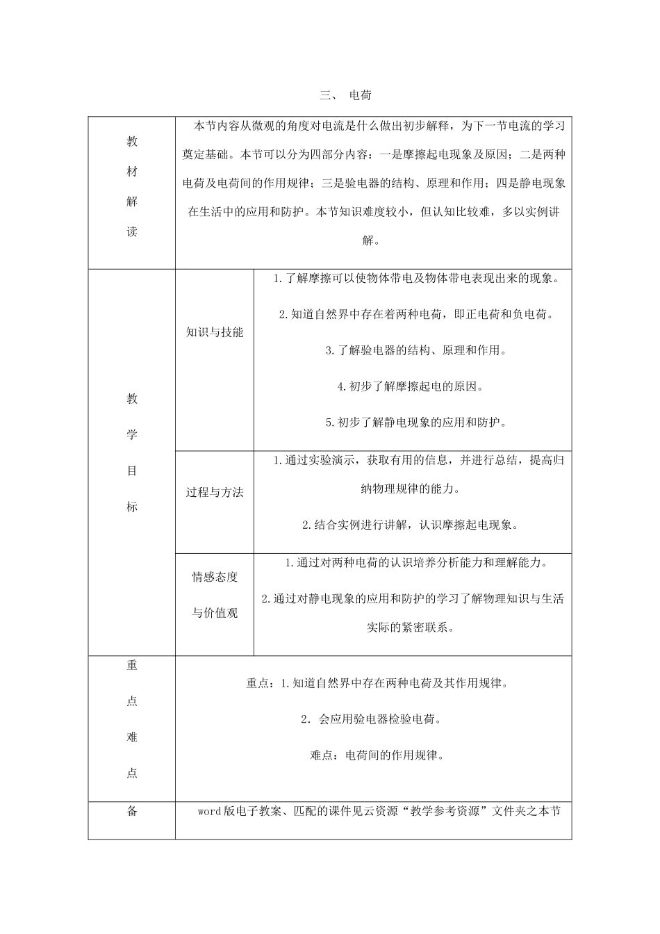 九年级物理全册 11.3电荷导学设计 （新版）北师大版-（新版）北师大版初中九年级全册物理学案_第1页