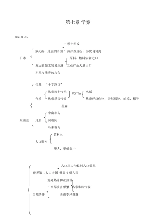 七年级地理下册第七章 学案新人教版