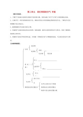 九年级化学 第三单元《我们周围的空气》学案（无答案） 鲁教版