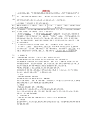 八年级历史上册 第22课 思想文化学案2 川教版-川教版初中八年级上册历史学案