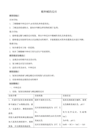 沪教版九年级化学酸和碱的反应2