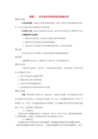 中考化学 使世界变得更加绚丽多彩学案  人教新课标版