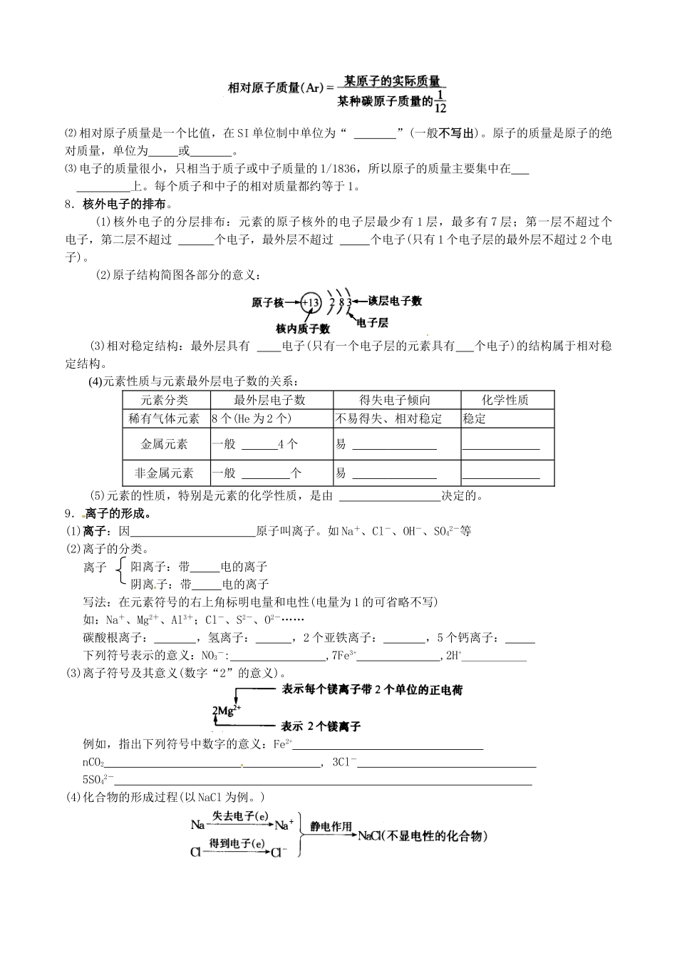 江苏省南京市第六中学九年级化学《物质构成的奥秘》学案 人教新课标版_第2页
