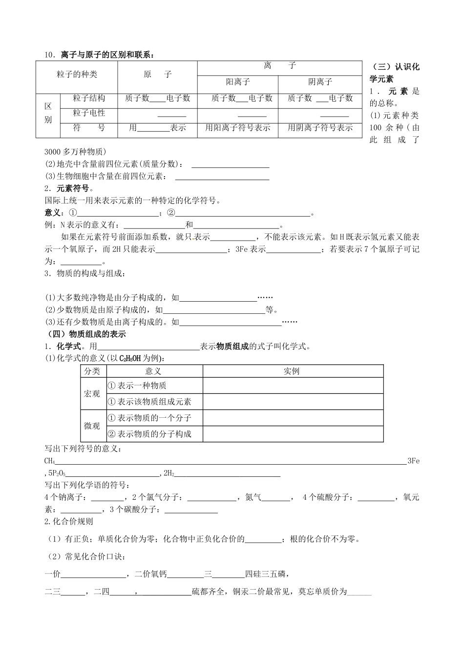 江苏省南京市第六中学九年级化学《物质构成的奥秘》学案 人教新课标版_第3页