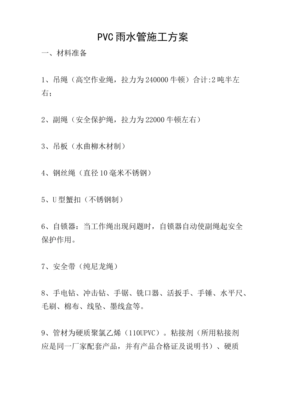 PVC雨水管施工方案_第1页