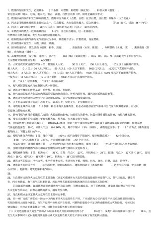 一级消防师消防安全技术实务考点汇总资料