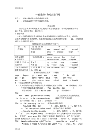 一般过去时和过去进行时