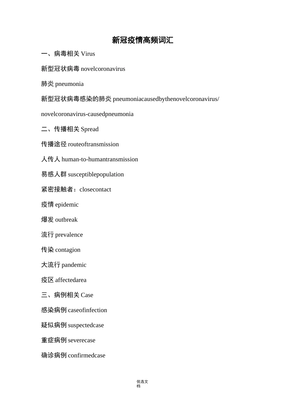 中考英语作文预测新冠肺炎高频词汇与范文_第1页