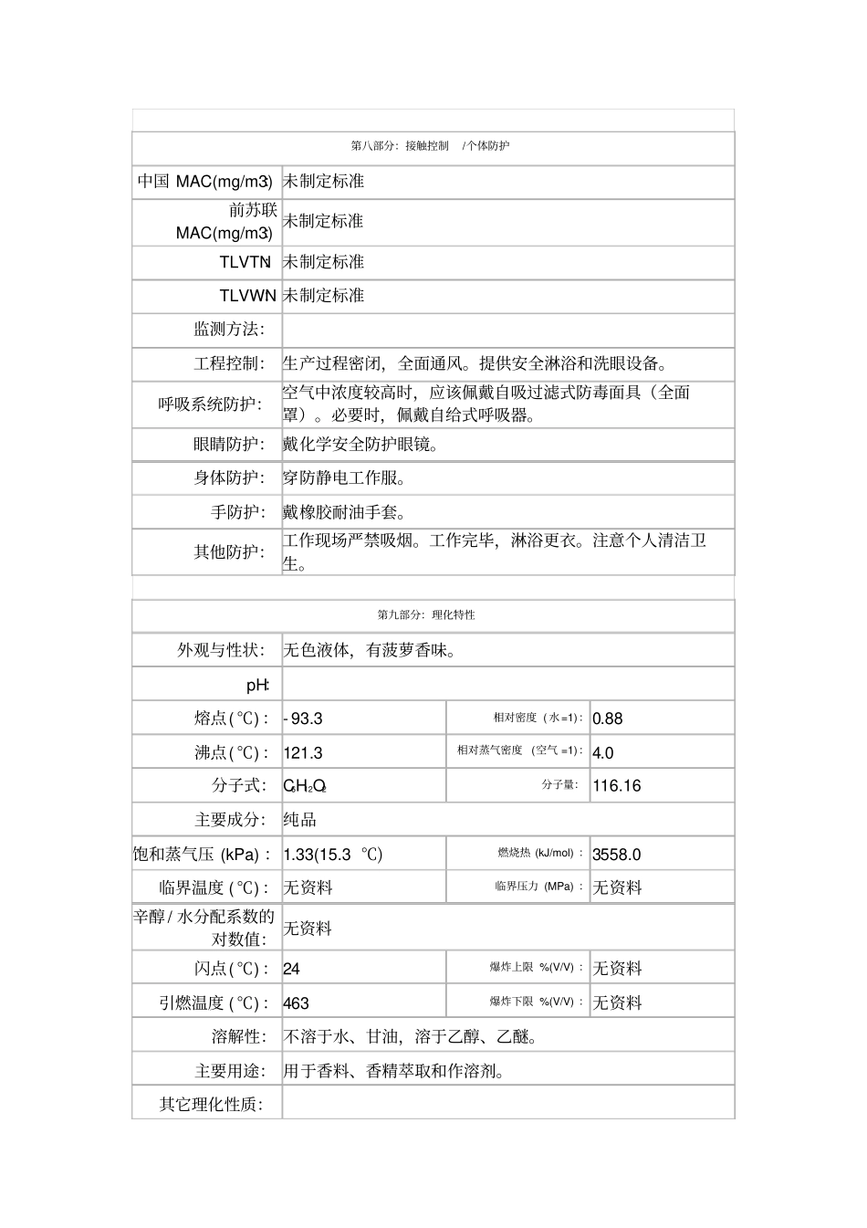 丁酸乙酯安全技术说明书_第3页